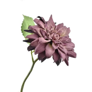 Artificial Dahlia Floral Pick, 11-Inch, Eggplant