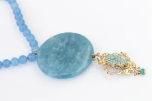 BLUE HAMSA NECKLACE,