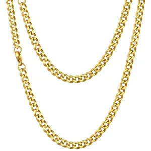 Classy Men 5mm Gold Curb Chain Necklace