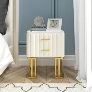 Gello Side Table in 2 Drawers in SS Frame