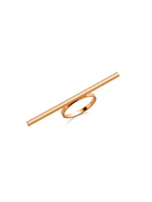 Gold Plated Horizontal Bar Ring