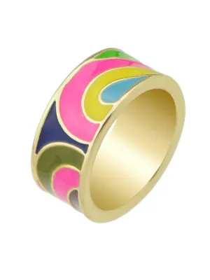 Hotpink-8 Geometric Pattern Finger  Rings