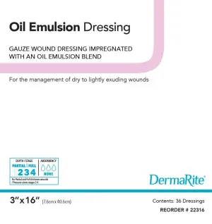 Oil Emulsion Wound Dressing, 3" x 16"