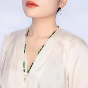 Return to Origin Jadeite Lariat Tassel Necklace Set