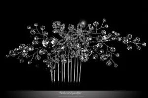 Sisley Garden Flower Leaves Hair Comb | Swarovski Crystal