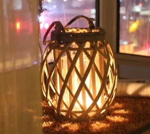 Wood Lantern (L) 15”H